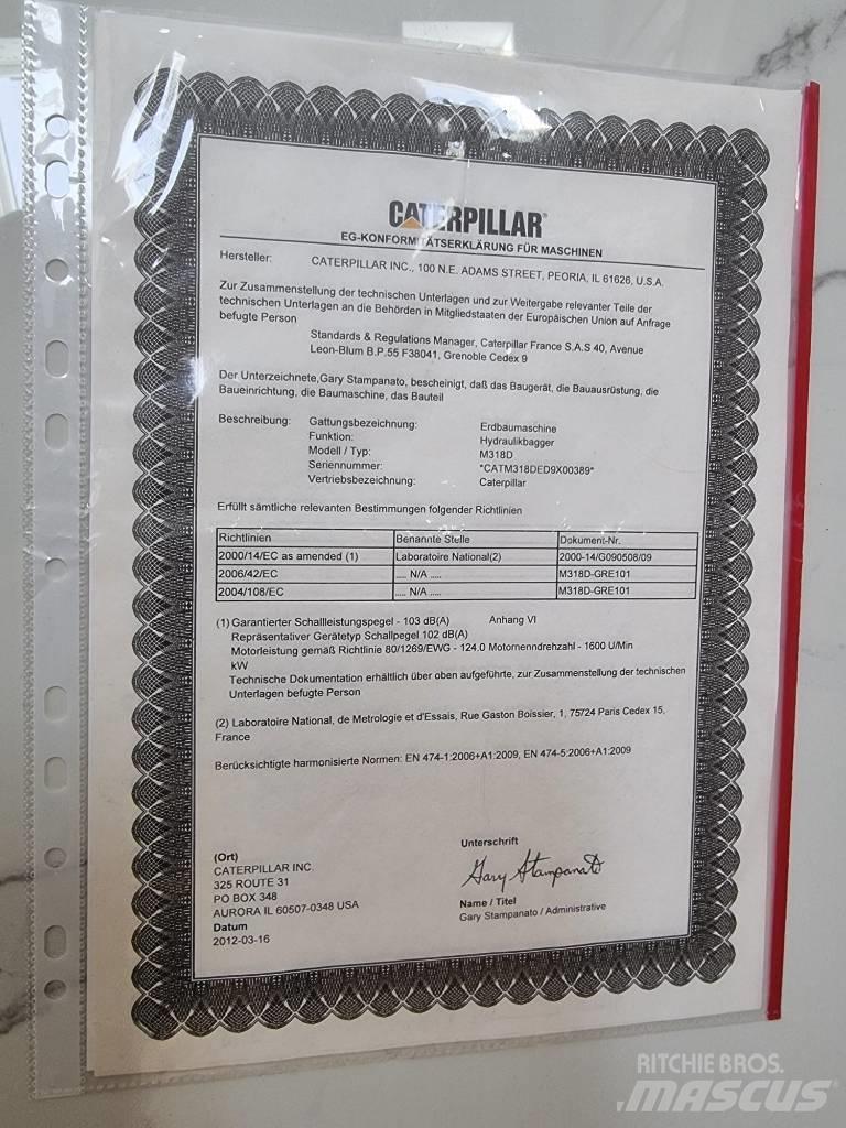 CAT 318D Bageri za prenos primarnih/sekundarnih sirovina