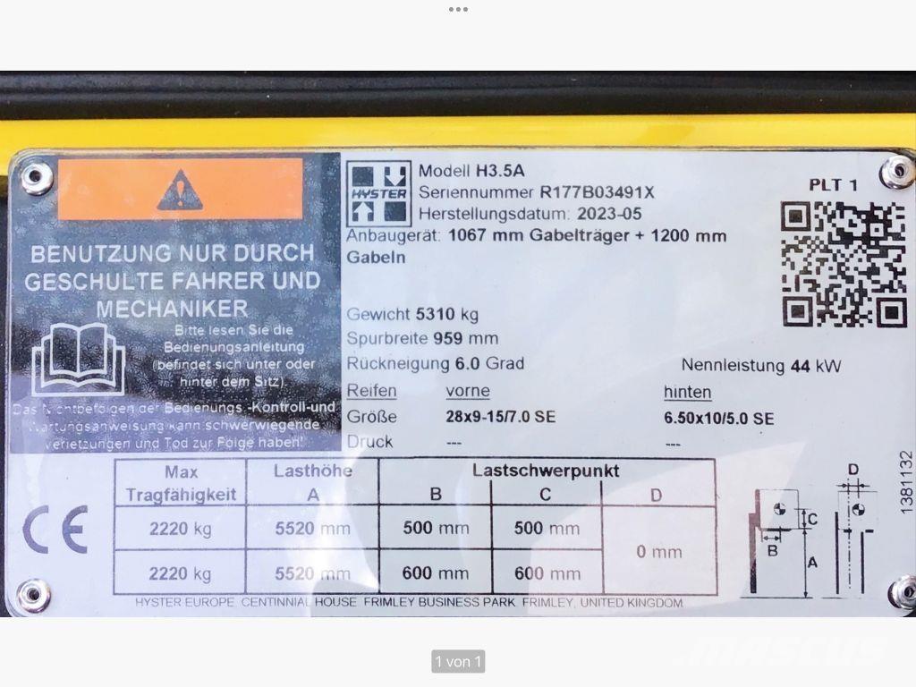 Hyster H 3.5 A Dizelski viljuškari