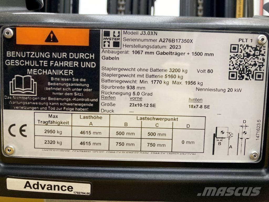 Hyster J 3.0 XN Električni viljuškari