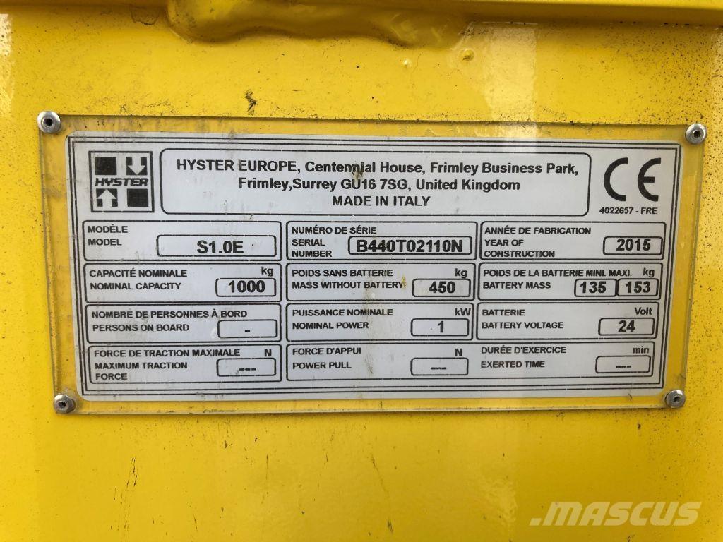 Hyster S 1.0E Ručni električni viljuškar