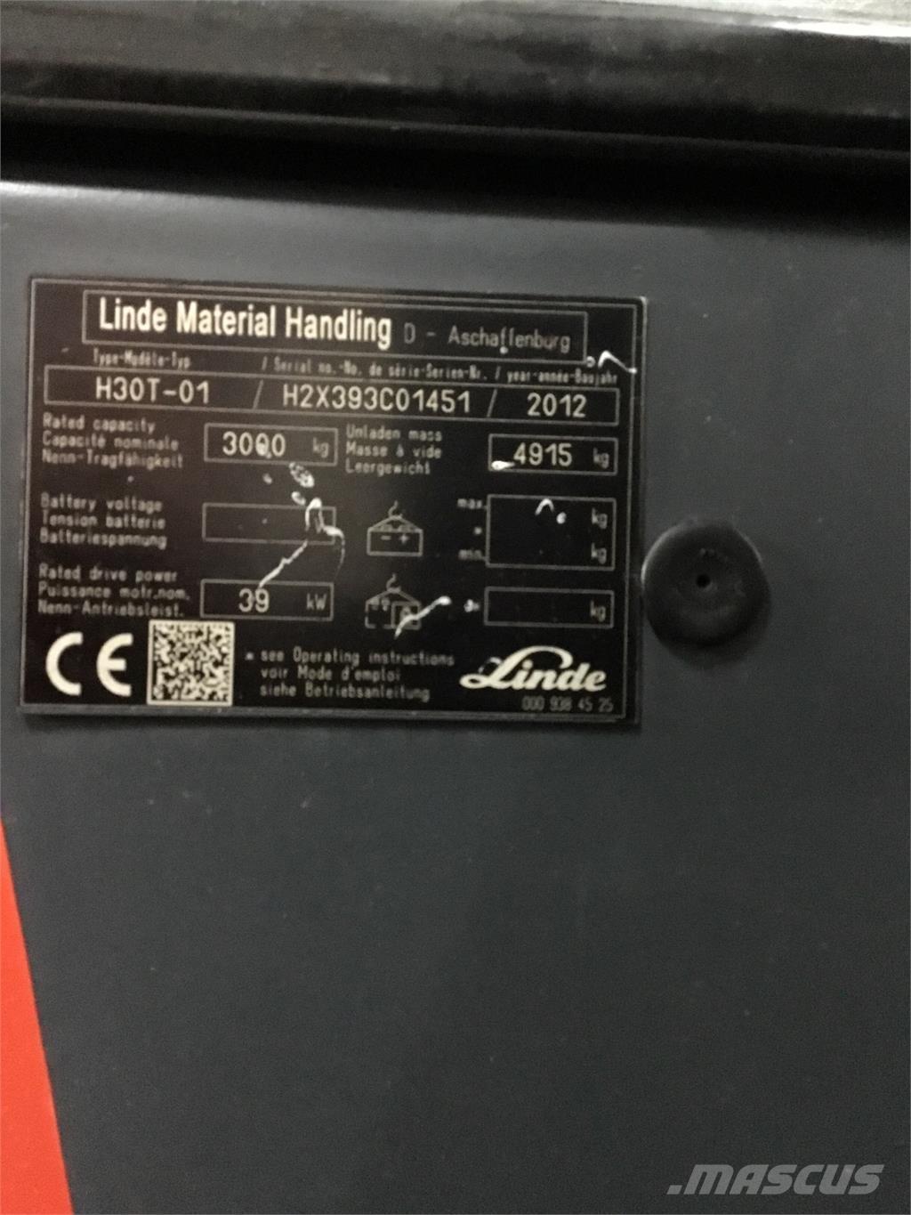 Linde H 30 T 01 Plinski viljuškari
