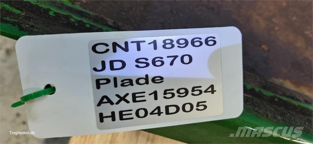 John Deere S670 Dodatna oprema za kombajne