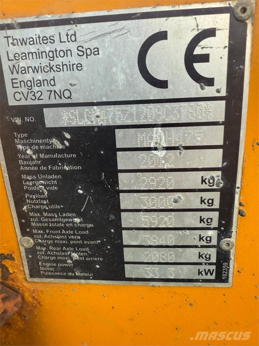 Thwaites 3 tons Damperi za gradilište