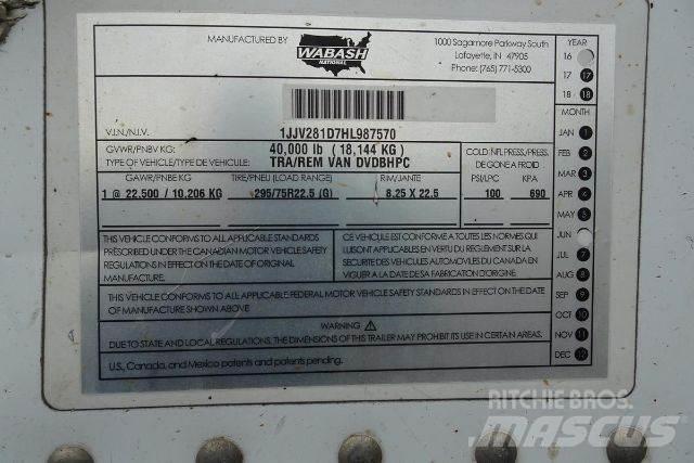 Wabash DVDBHPC Prikolice sa sandukom