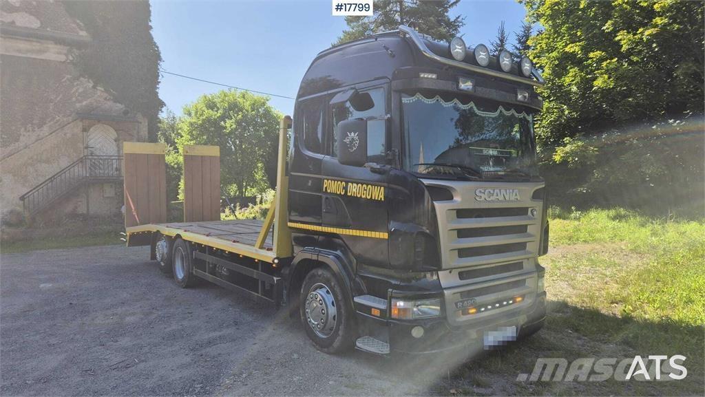 Scania R420 Kamioni sa ravan platformom / vitlom