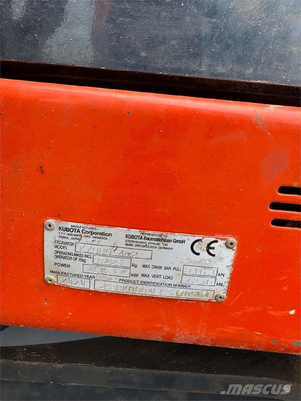 Kubota KX080-4a2 Bageri guseničari