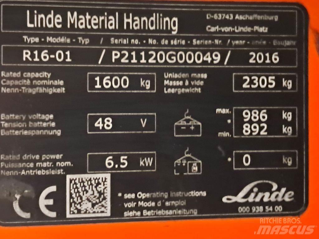 Linde R16-01 Viljuškari sa pomičnim stupom