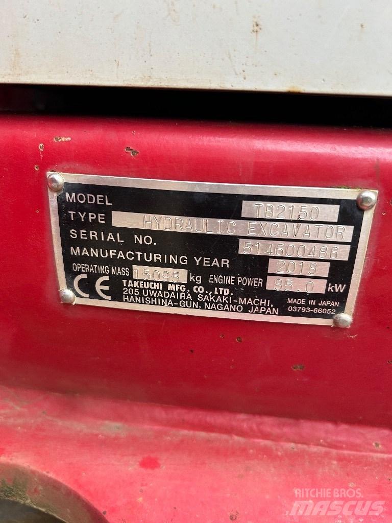 Takeuchi TB 2150 Bageri guseničari