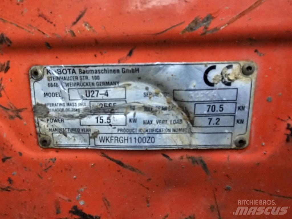 Kubota U 27-4 Mini bageri < 7t