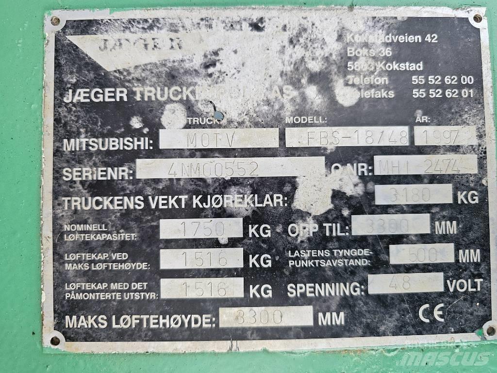 Mitsubishi FBS 18/48 Električni viljuškari