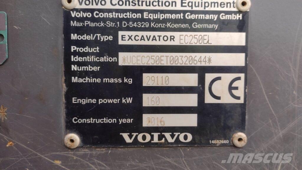 Volvo EC250EL Bageri guseničari