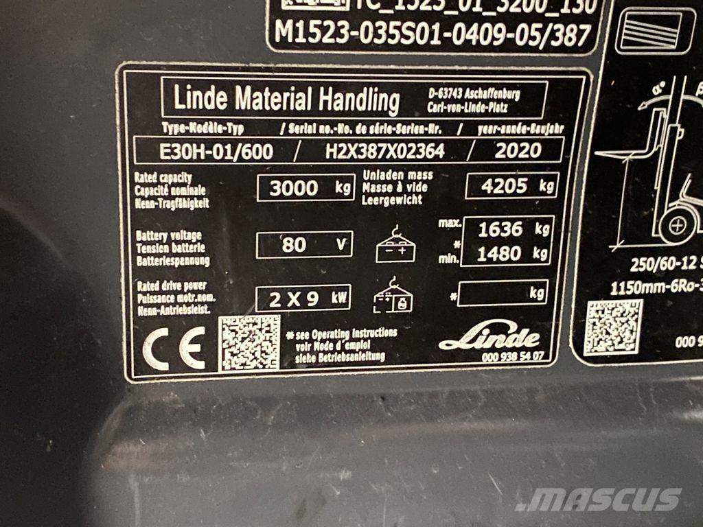 Linde E30H-01/600 Električni viljuškari