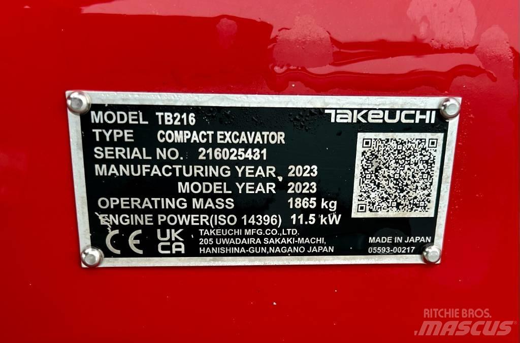 Takeuchi TB 216A V4 Mini bageri < 7t