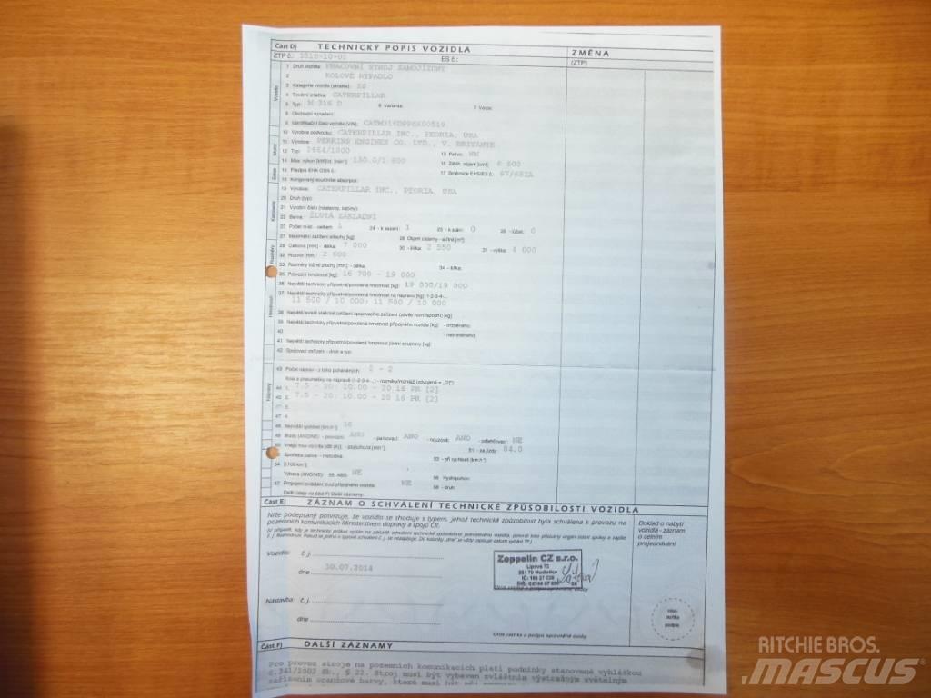 CAT M 316 D Bageri točkaši