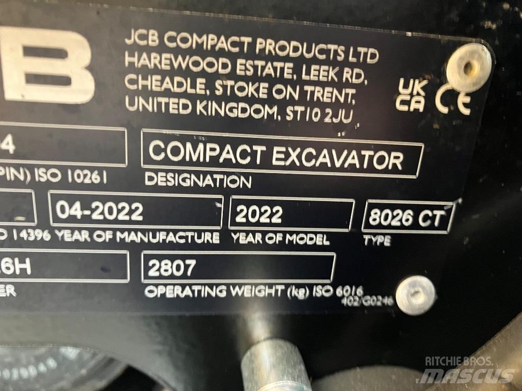 JCB 8026 CTS Mini bageri < 7t