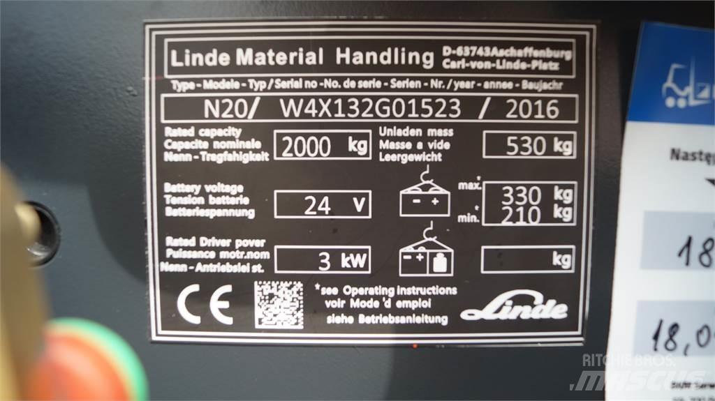 Linde N20 kurz Niskodizajući komisioni viljuškar