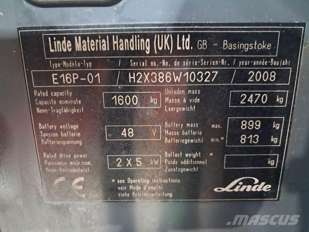 Linde E16P-01 Električni viljuškari