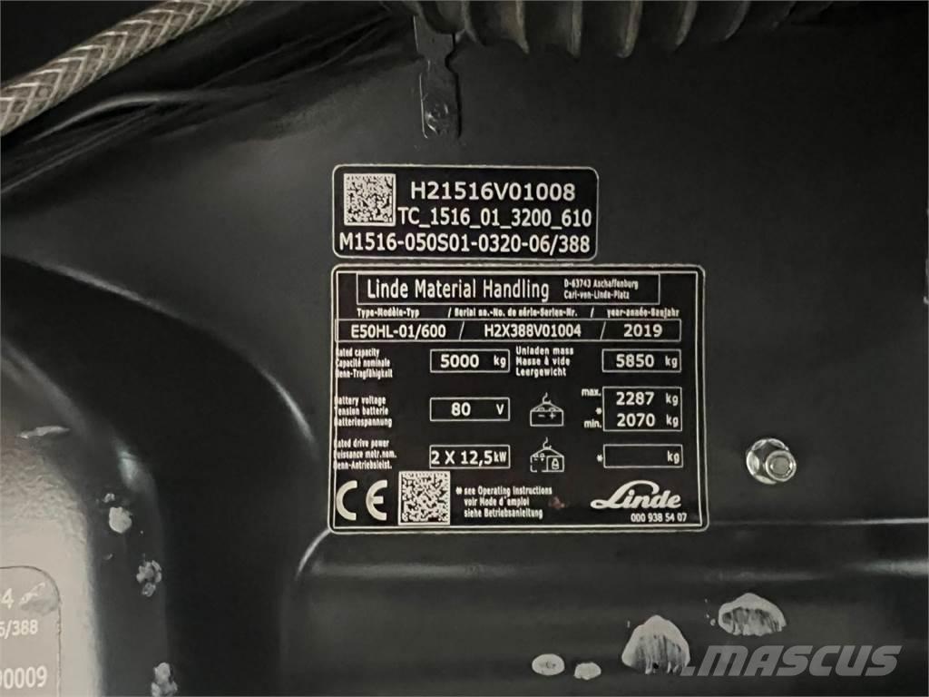 Linde E 50HL-01 Električni viljuškari