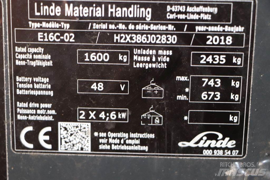 Linde E16C-02 Električni viljuškari