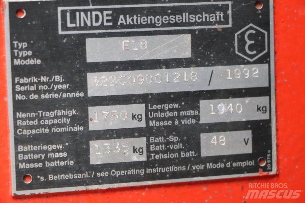 Linde E18 Električni viljuškari