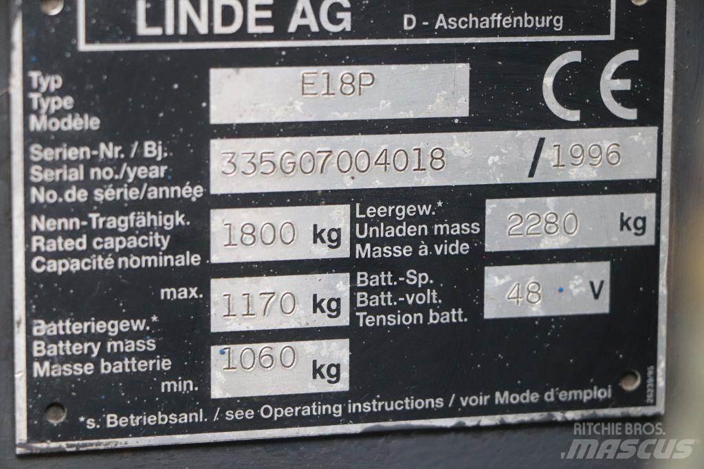 Linde E18P Električni viljuškari