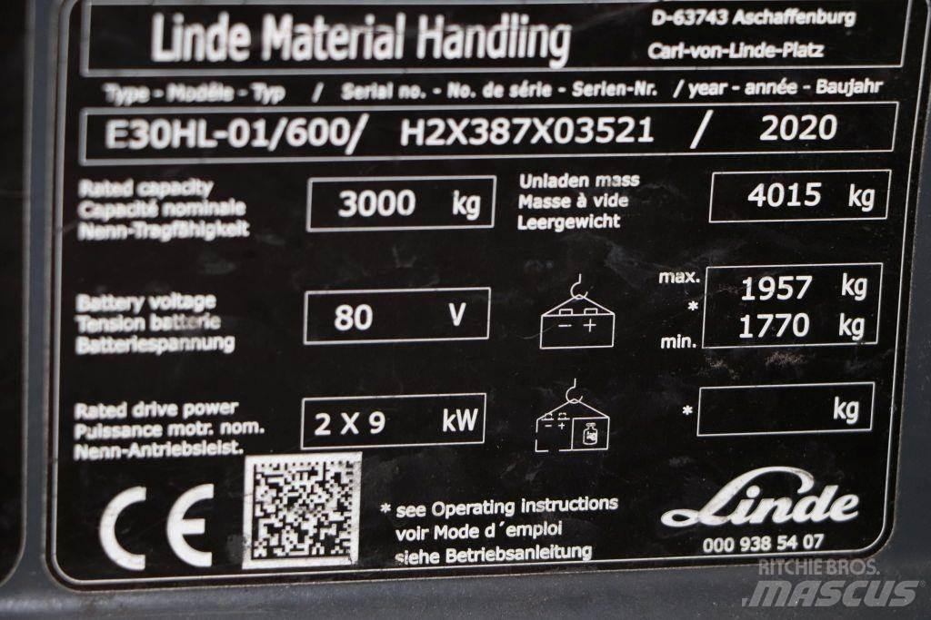 Linde E30HL-01/600 Električni viljuškari