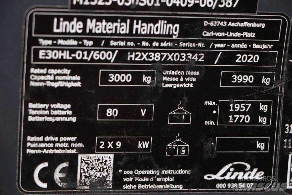 Linde E30HL-01/600 Električni viljuškari