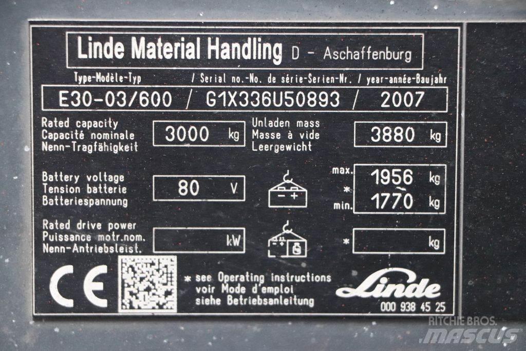 Linde E30S-03/600 Električni viljuškari