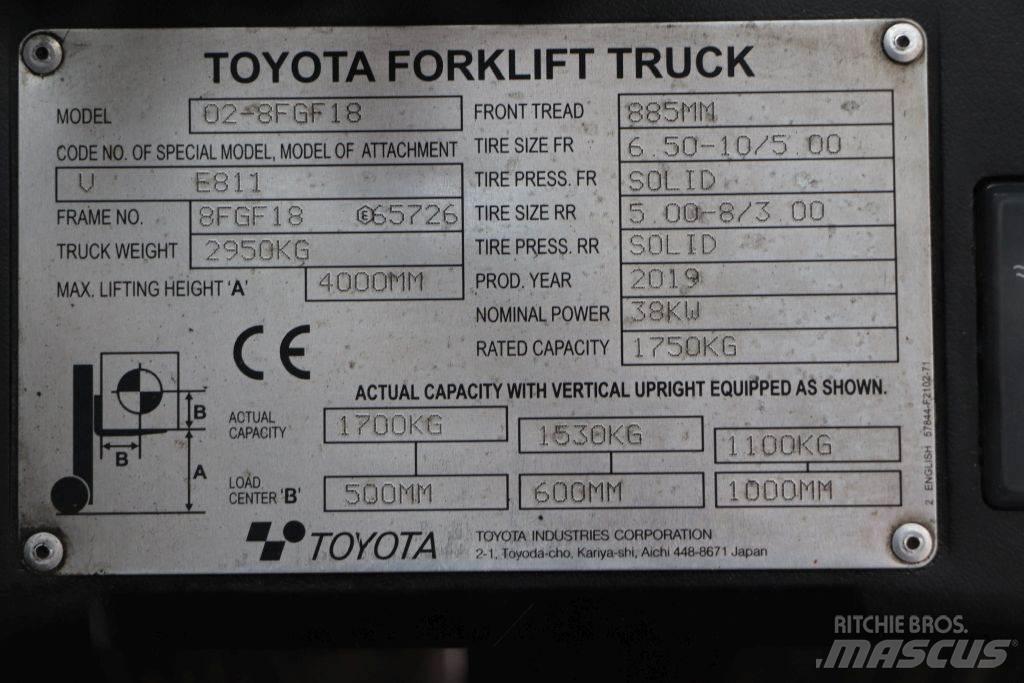 Toyota 02-8FGF18 Plinski viljuškari