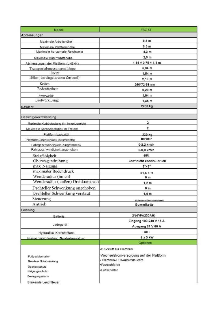 Fronteq FBZ-6T Ostali kranovi i platforme