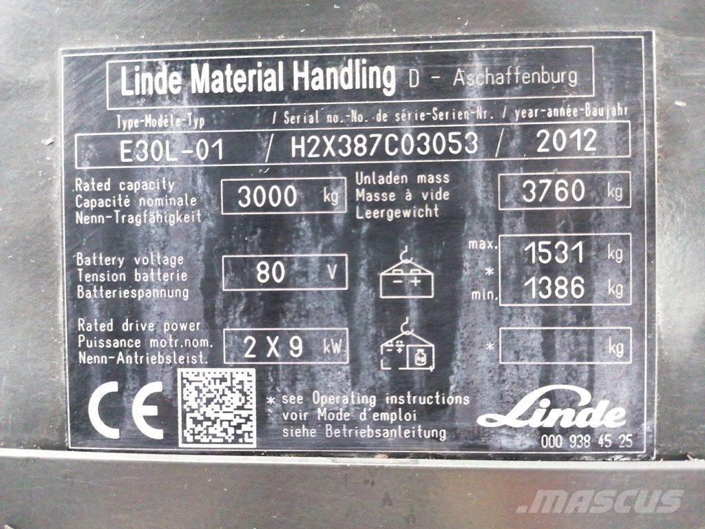 Linde E30L-01 Električni viljuškari