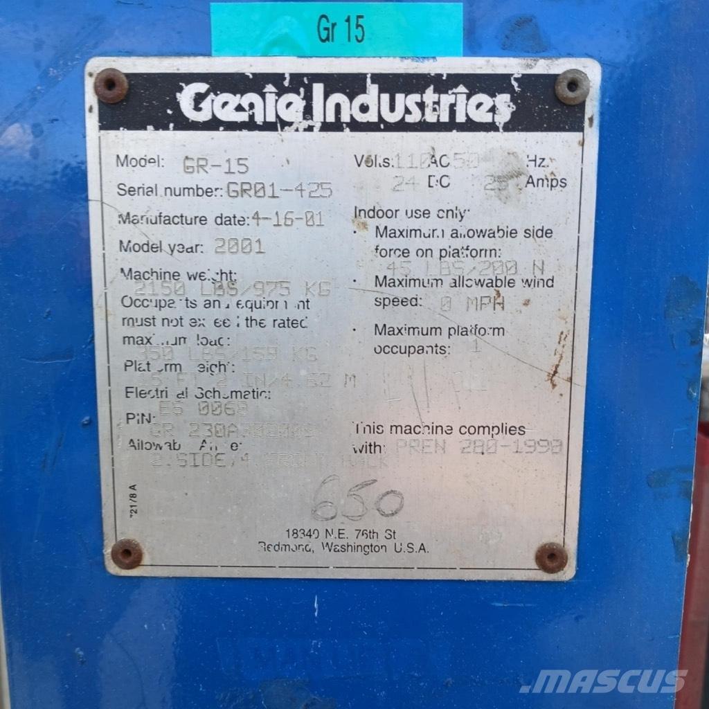 Genie GR 15 Teleskopske samohodne platforme