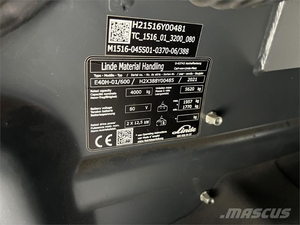 Linde E 40H-01 / 600 Električni viljuškari