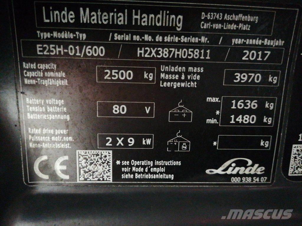 Linde E25H-01/600 Električni viljuškari