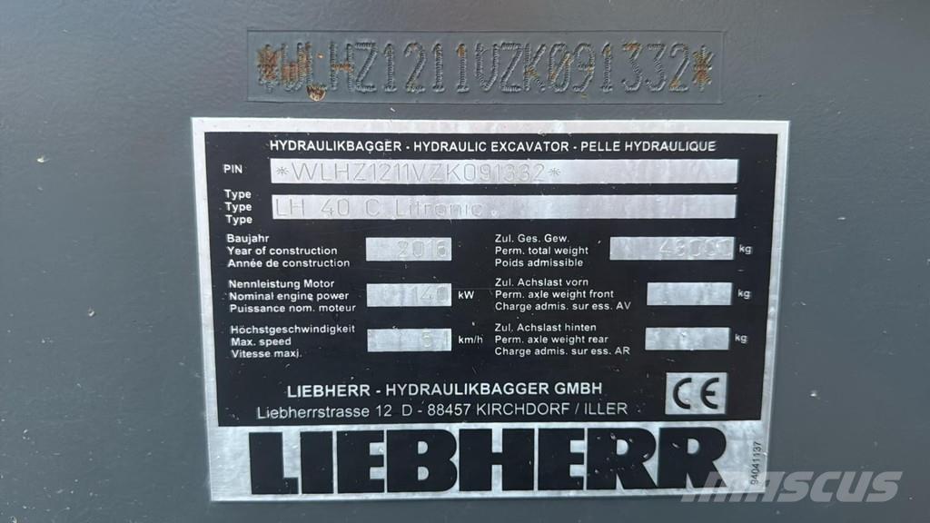 Liebherr LH 40C EW Bageri za prenos primarnih/sekundarnih sirovina