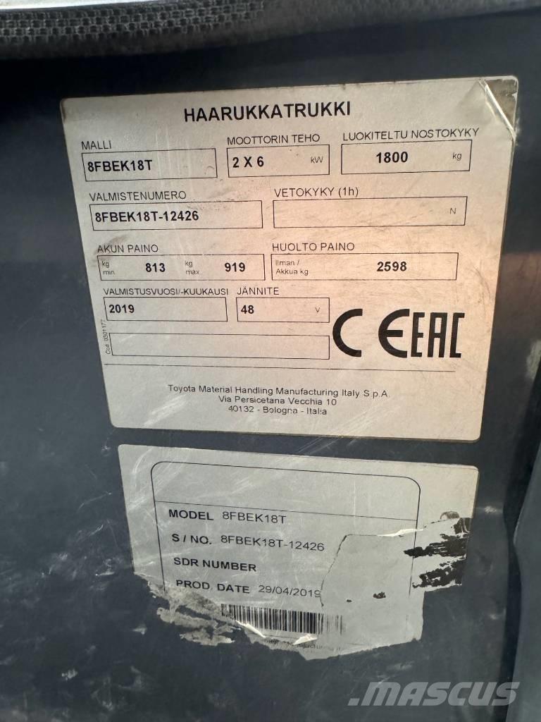 Toyota 8 FBEK 18 T Električni viljuškari