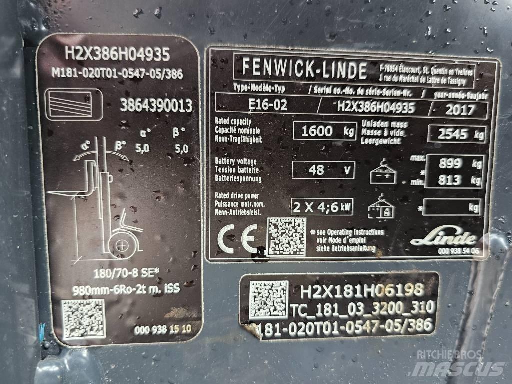 Linde E16 -02 Električni viljuškari