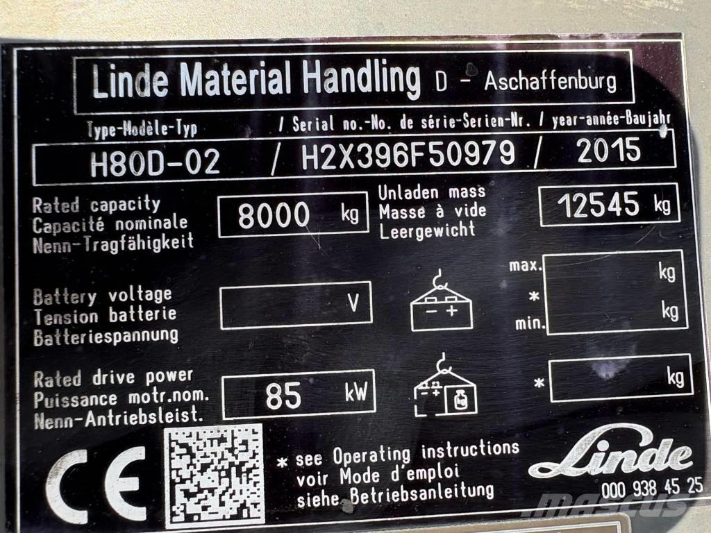 Linde H 80 D Dizelski viljuškari