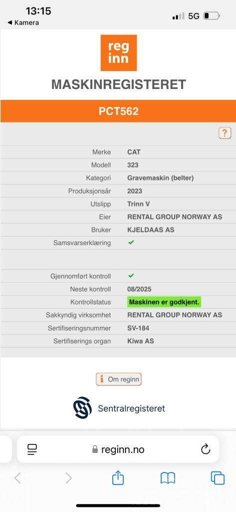 CAT 323 SLR Polovni bageri sa dugom rukom
