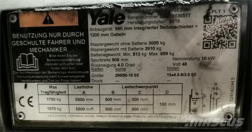 Yale ERP20VT MWB Električni viljuškari