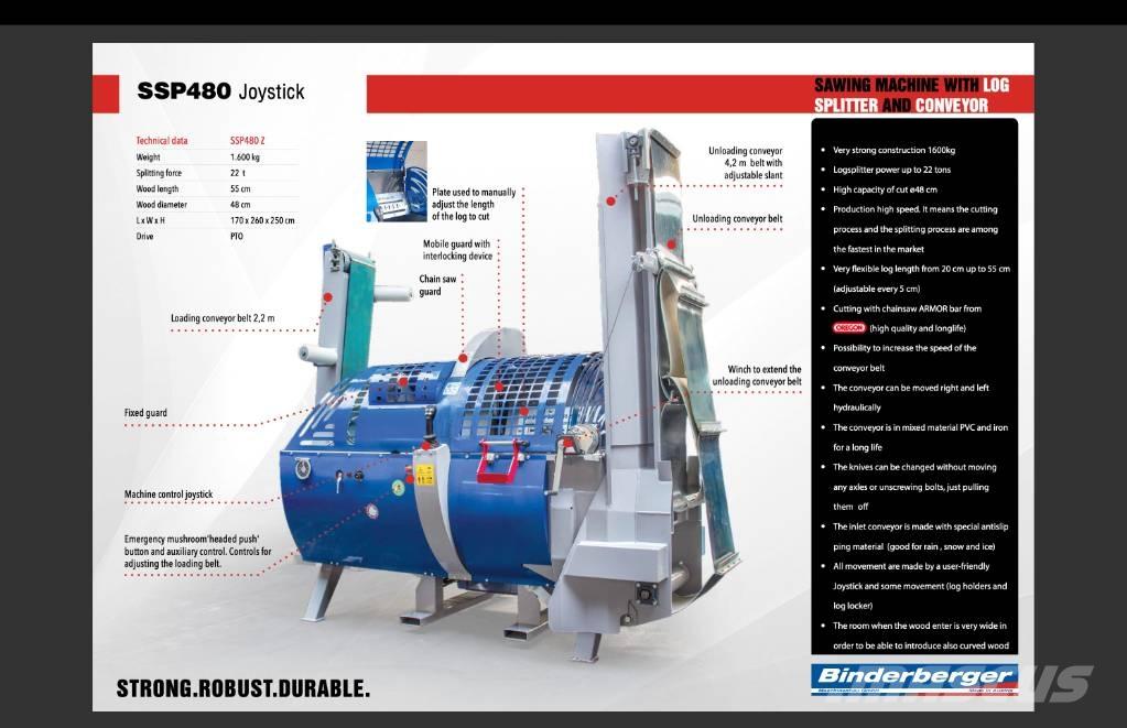 Binderberger SSP 480 Cepači za drva, drobilice za drvo i strugači