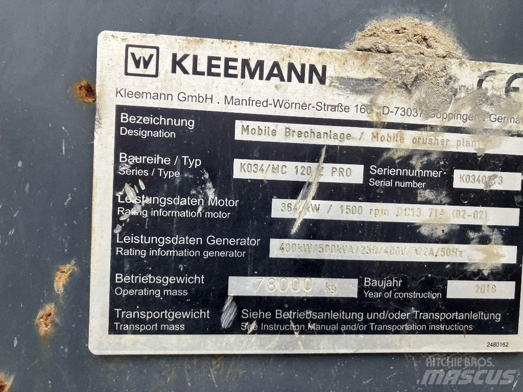 Kleemann MC 120 Z Mobilne drobilice