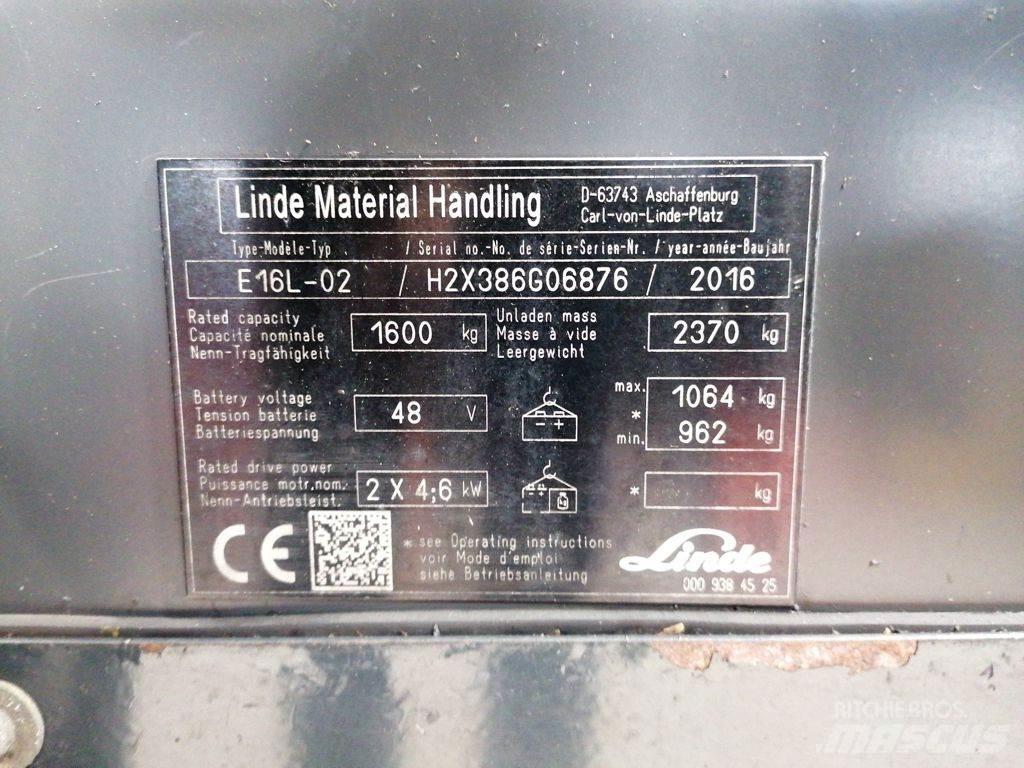 Linde E16L-02 Električni viljuškari