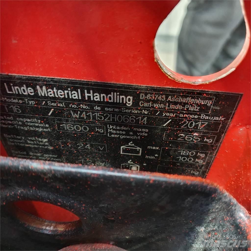 Linde T16 Nisko podizni električni viljuškar