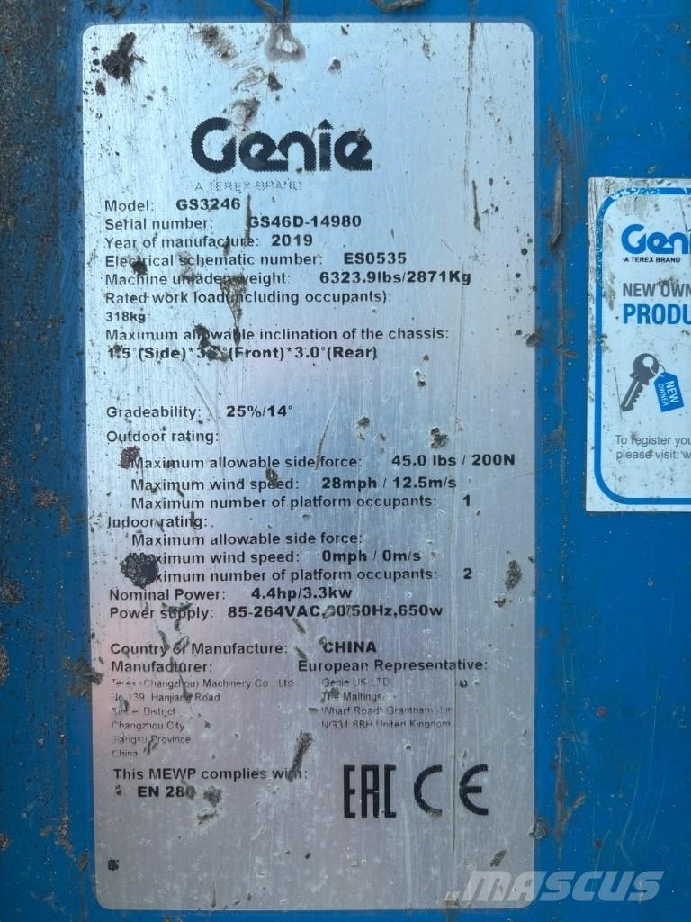Genie GS 3246 Makazaste platforme