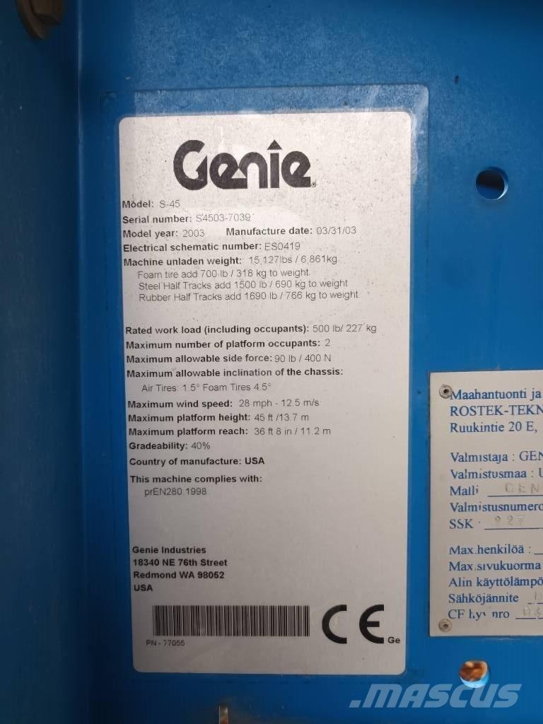 Genie S 45 RT Teleskopske podizne platforme