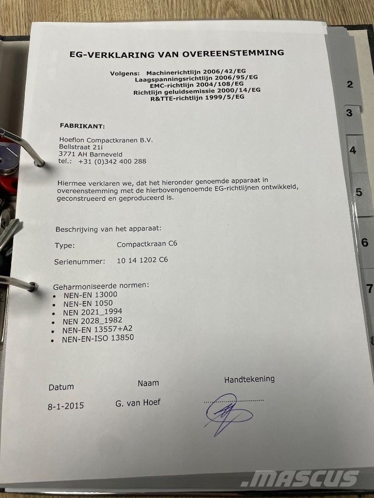 Hoeflon C 6 SOLD Polovni mini kranovi