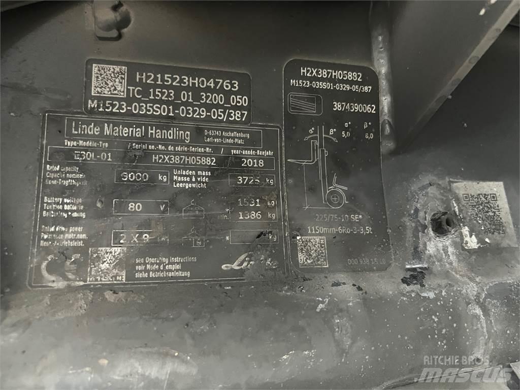 Linde E30L-01 Električni viljuškari