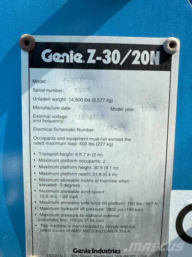 Genie Z 30/20 Zglobne podizne platforme