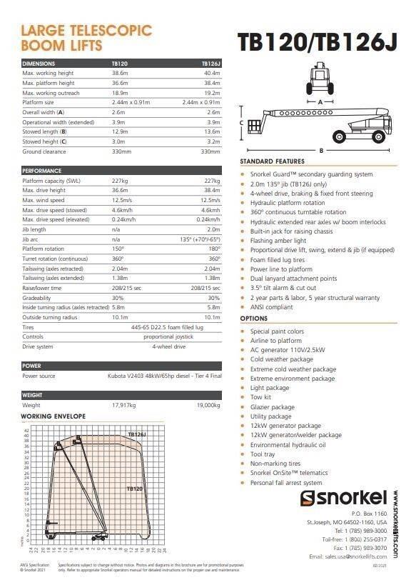 Snorkel TB120 Teleskopske podizne platforme